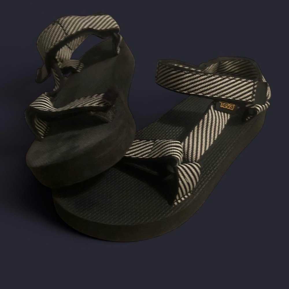 Teva Black and White Patterned Sandals